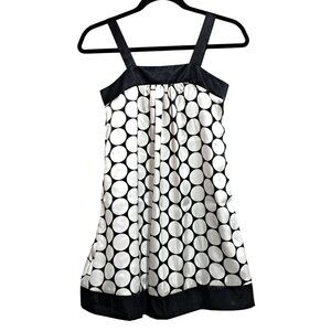 Black & White Polka Dot Sleeveless Tunic Top By Secret Charm Size 10 Polyester/A